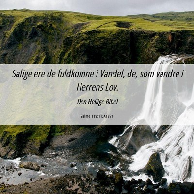 Picture 06 - Salme 119:1 DA1871 - Salige ere de fuldkomne i Vandel, de, som vandre - Bible Verse Picture