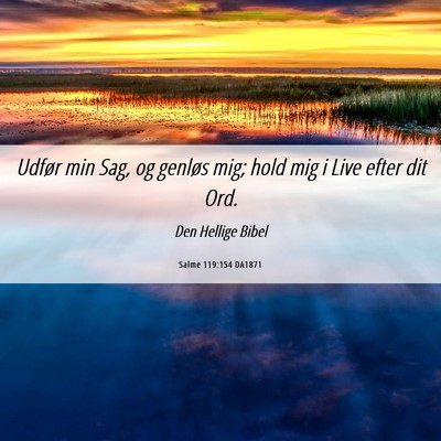 Picture 06 - Salme 119:154 DA1871 - Udfør min Sag, og genløs mig; hold mig i Live - Bible Verse Picture