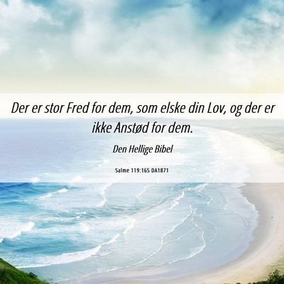 Picture 06 - Salme 119:165 DA1871 - Der er stor Fred for dem, som elske din Lov, og - Bible Verse Picture