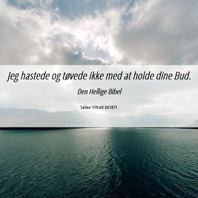 Picture 06 - Salme 119:60 DA1871 - Jeg hastede og tøvede ikke med at holde dine - Bible Verse Picture