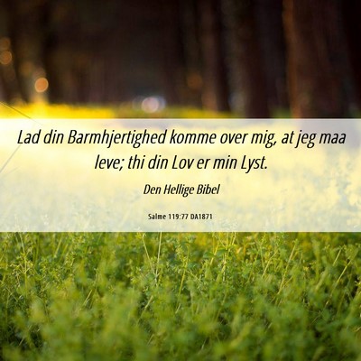 Picture 06 - Salme 119:77 DA1871 - Lad din Barmhjertighed komme over mig, at jeg maa - Bible Verse Picture
