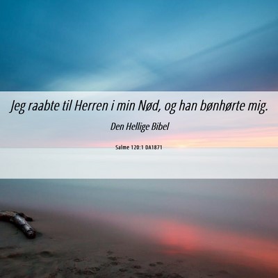 Picture 06 - Salme 120:1 DA1871 - Jeg raabte til Herren i min Nød, og han - Bible Verse Picture