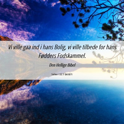 Picture 06 - Salme 132:7 DA1871 - Vi ville gaa ind i hans Bolig, vi ville tilbede - Bible Verse Picture