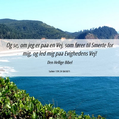 Picture 06 - Salme 139:24 DA1871 - Og se, om jeg er paa en Vej, som fører til - Bible Verse Picture