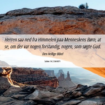 Picture 06 - Salme 14:2 DA1871 - Herren saa ned fra Himmelen paa Menneskens Børn, - Bible Verse Picture