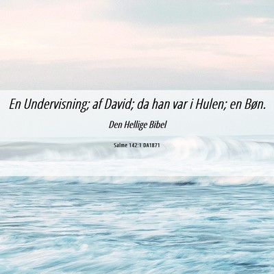 Picture 06 - Salme 142:1 DA1871 - En Undervisning; af David; da han var i Hulen; en - Bible Verse Picture