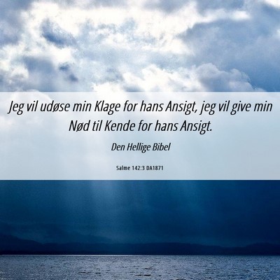 Picture 06 - Salme 142:3 DA1871 - Jeg vil udøse min Klage for hans Ansigt, jeg vil - Bible Verse Picture