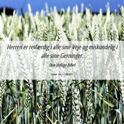 Picture 06 - Salme 145:17 DA1871 - Herren er retfærdig i alle sine Veje og - Bible Verse Picture