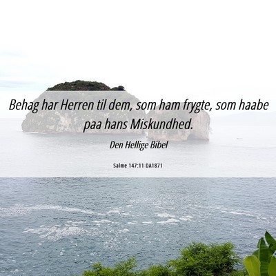 Picture 06 - Salme 147:11 DA1871 - Behag har Herren til dem, som ham frygte, som - Bible Verse Picture
