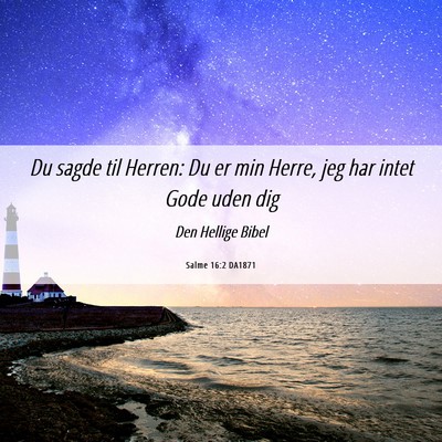 Picture 06 - Salme 16:2 DA1871 - Du sagde til Herren: Du er min Herre, jeg har - Bible Verse Picture