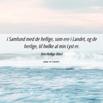 Picture 06 - Salme 16:3 DA1871 - i Samfund med de hellige, som ere i Landet, og de - Bible Verse Picture