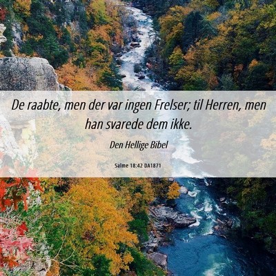 Picture 06 - Salme 18:42 DA1871 - De raabte, men der var ingen Frelser; til Herren, - Bible Verse Picture