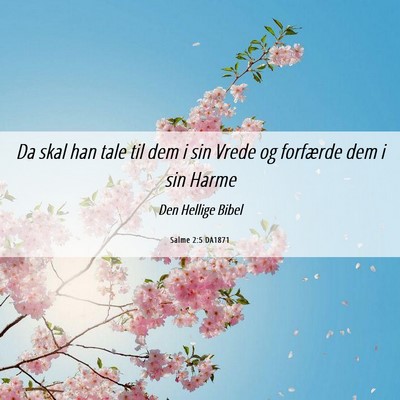 Picture 06 - Salme 2:5 DA1871 - Da skal han tale til dem i sin Vrede og forfærde - Bible Verse Picture