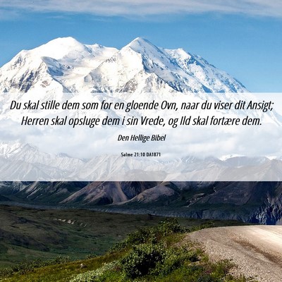 Picture 06 - Salme 21:10 DA1871 - Du skal stille dem som for en gloende Ovn, naar - Bible Verse Picture