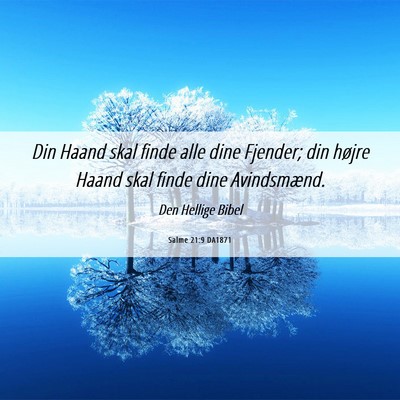 Picture 06 - Salme 21:9 DA1871 - Din Haand skal finde alle dine Fjender; din - Bible Verse Picture