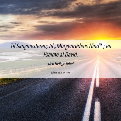 Picture 06 - Salme 22:1 DA1871 - Til Sangmesteren; til „Morgenrødens Hind‟ ; - Bible Verse Picture