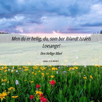 Picture 06 - Salme 22:4 DA1871 - Men du er hellig, du, som bor iblandt Israels - Bible Verse Picture