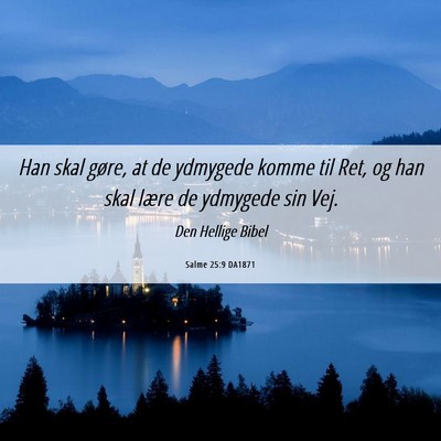 Picture 06 - Salme 25:9 DA1871 - Han skal gøre, at de ydmygede komme til Ret, og - Bible Verse Picture