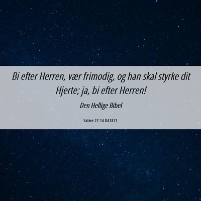 Picture 06 - Salme 27:14 DA1871 - Bi efter Herren, vær frimodig, og han skal - Bible Verse Picture