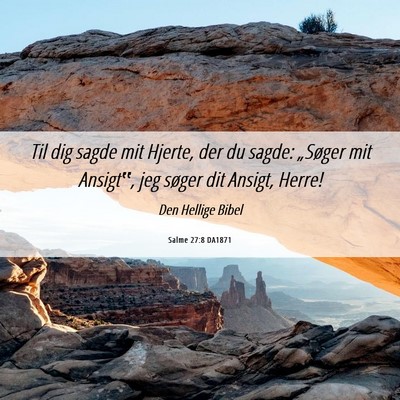 Picture 06 - Salme 27:8 DA1871 - Til dig sagde mit Hjerte, der du sagde: „Søger - Bible Verse Picture