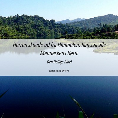 Picture 06 - Salme 33:13 DA1871 - Herren skuede ud fra Himmelen, han saa alle - Bible Verse Picture