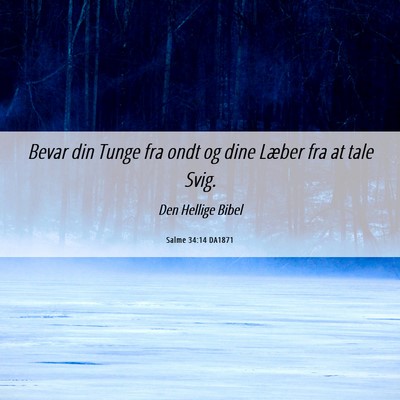 Picture 06 - Salme 34:14 DA1871 - Bevar din Tunge fra ondt og dine Læber fra at - Bible Verse Picture