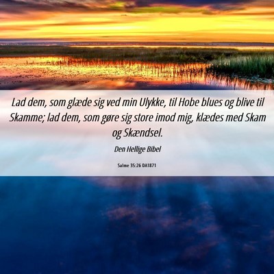 Picture 06 - Salme 35:26 DA1871 - Lad dem, som glæde sig ved min Ulykke, til Hobe - Bible Verse Picture