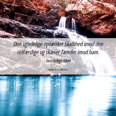 Picture 06 - Salme 37:12 DA1871 - Den ugudelige optænker Skalkhed imod den - Bible Verse Picture