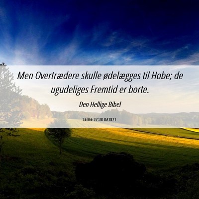 Picture 06 - Salme 37:38 DA1871 - Men Overtrædere skulle ødelægges til Hobe; de - Bible Verse Picture
