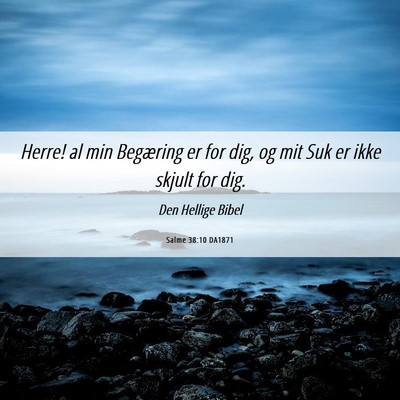 Picture 06 - Salme 38:10 DA1871 - Herre! al min Begæring er for dig, og mit Suk er - Bible Verse Picture