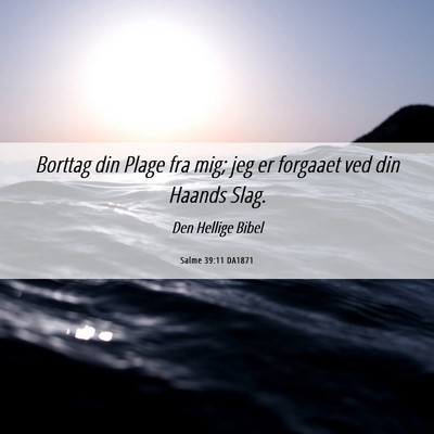 Picture 06 - Salme 39:11 DA1871 - Borttag din Plage fra mig; jeg er forgaaet ved - Bible Verse Picture