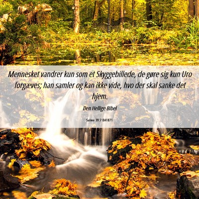 Picture 06 - Salme 39:7 DA1871 - Mennesket vandrer kun som et Skyggebillede, de - Bible Verse Picture