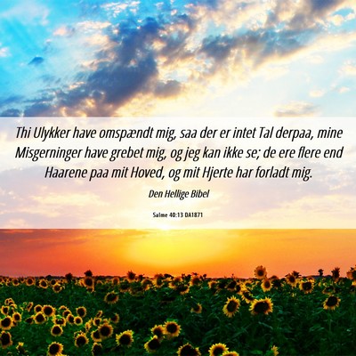 Picture 06 - Salme 40:13 DA1871 - Thi Ulykker have omspændt mig, saa der er intet - Bible Verse Picture