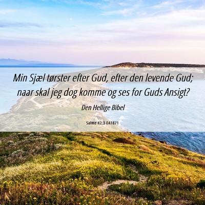 Picture 06 - Salme 42:3 DA1871 - Min Sjæl tørster efter Gud, efter den levende - Bible Verse Picture