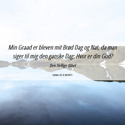 Picture 06 - Salme 42:4 DA1871 - Min Graad er bleven mit Brød Dag og Nat, da man - Bible Verse Picture