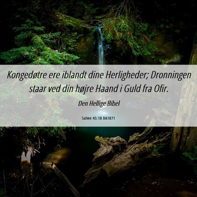 Picture 06 - Salme 45:10 DA1871 - Kongedøtre ere iblandt dine Herligheder; - Bible Verse Picture