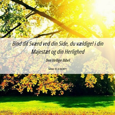 Picture 06 - Salme 45:4 DA1871 - Bind dit Sværd ved din Side, du vældige! i din - Bible Verse Picture