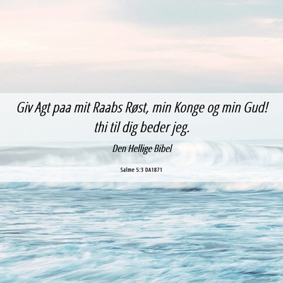 Picture 06 - Salme 5:3 DA1871 - Giv Agt paa mit Raabs Røst, min Konge og min - Bible Verse Picture