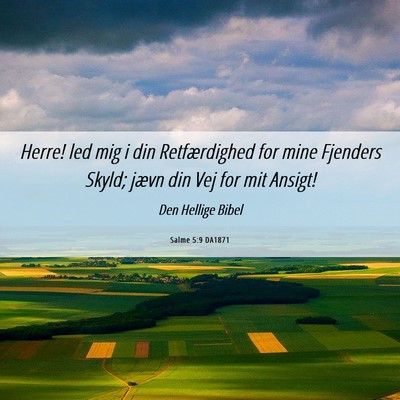 Picture 06 - Salme 5:9 DA1871 - Herre! led mig i din Retfærdighed for mine - Bible Verse Picture