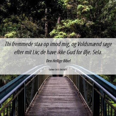 Picture 06 - Salme 54:5 DA1871 - Thi fremmede staa op imod mig, og Voldsmænd - Bible Verse Picture