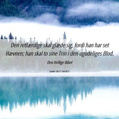 Picture 06 - Salme 58:11 DA1871 - Den retfærdige skal glæde sig, fordi han har - Bible Verse Picture