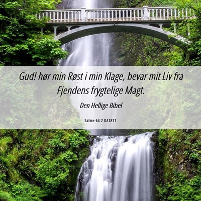 Picture 06 - Salme 64:2 DA1871 - Gud! hør min Røst i min Klage, bevar mit Liv - Bible Verse Picture