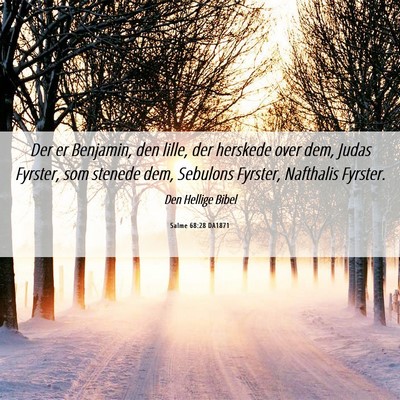 Picture 06 - Salme 68:28 DA1871 - Der er Benjamin, den lille, der herskede over - Bible Verse Picture