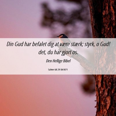 Picture 06 - Salme 68:29 DA1871 - Din Gud har befalet dig at være stærk; styrk, o - Bible Verse Picture