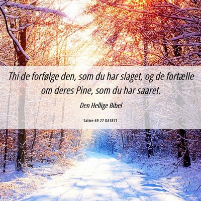 Picture 06 - Salme 69:27 DA1871 - Thi de forfølge den, som du har slaget, og de - Bible Verse Picture