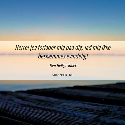 Picture 06 - Salme 71:1 DA1871 - Herre! jeg forlader mig paa dig, lad mig ikke - Bible Verse Picture