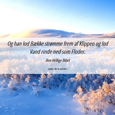 Picture 06 - Salme 78:16 DA1871 - Og han lod Bække strømme frem af Klippen og lod - Bible Verse Picture