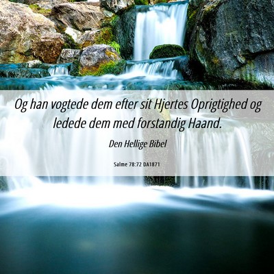 Picture 06 - Salme 78:72 DA1871 - Og han vogtede dem efter sit Hjertes Oprigtighed - Bible Verse Picture