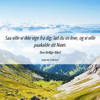 Picture 06 - Salme 80:19 DA1871 - Saa ville vi ikke vige fra dig; lad du os leve, - Bible Verse Picture
