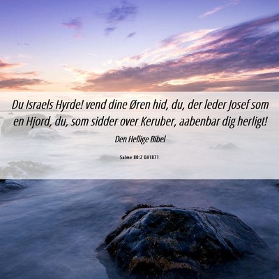Picture 06 - Salme 80:2 DA1871 - Du Israels Hyrde! vend dine Øren hid, du, der - Bible Verse Picture